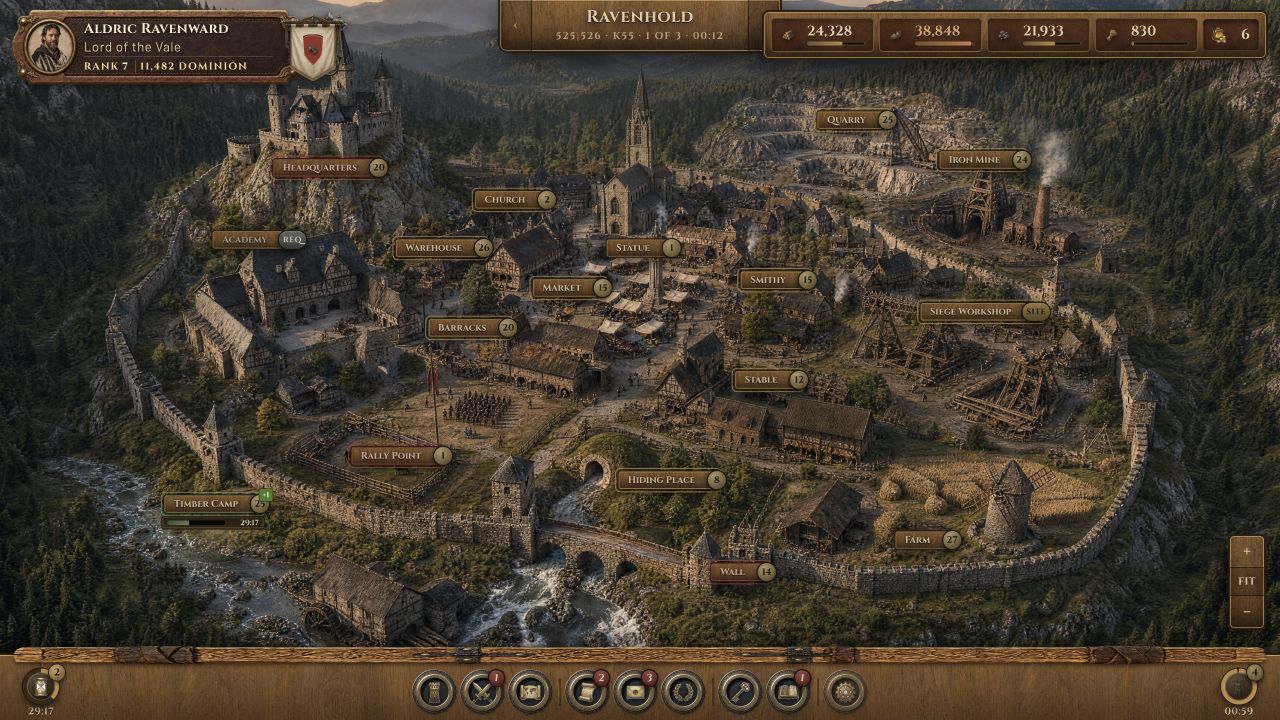 Ravenhold holding with its complete game HUD